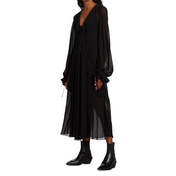 KHAITE The Rami Dress In black - Picture 3 of 11